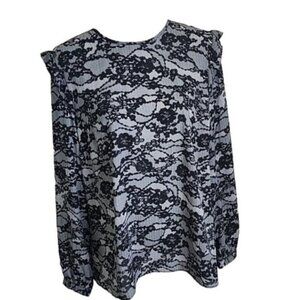 Michael Michael Kors Top Long Sleeve Lace Floral Blouse Women's XL